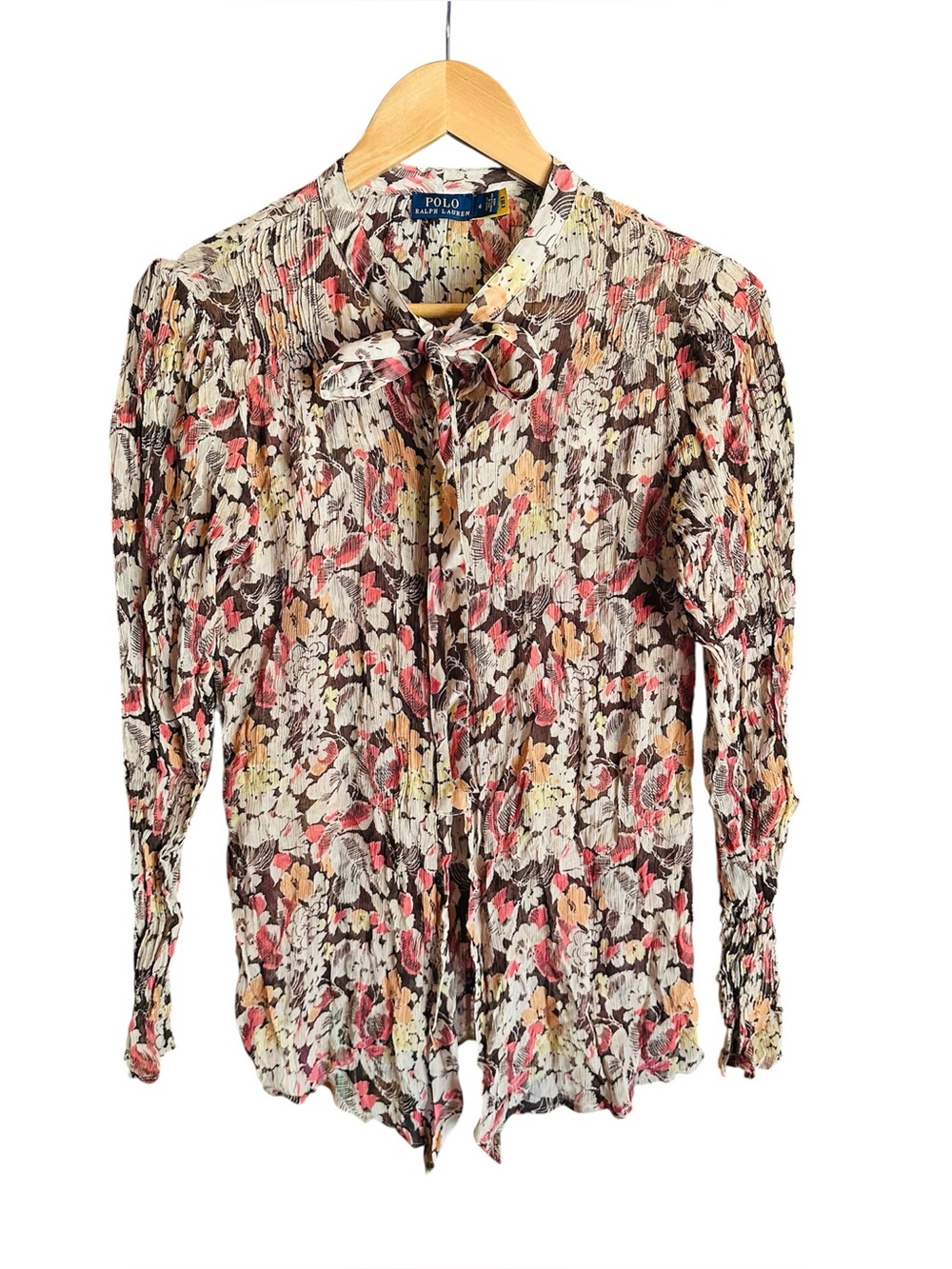 Polo Ralph Lauren Floral Button-Down Blouse Crinkle 6
